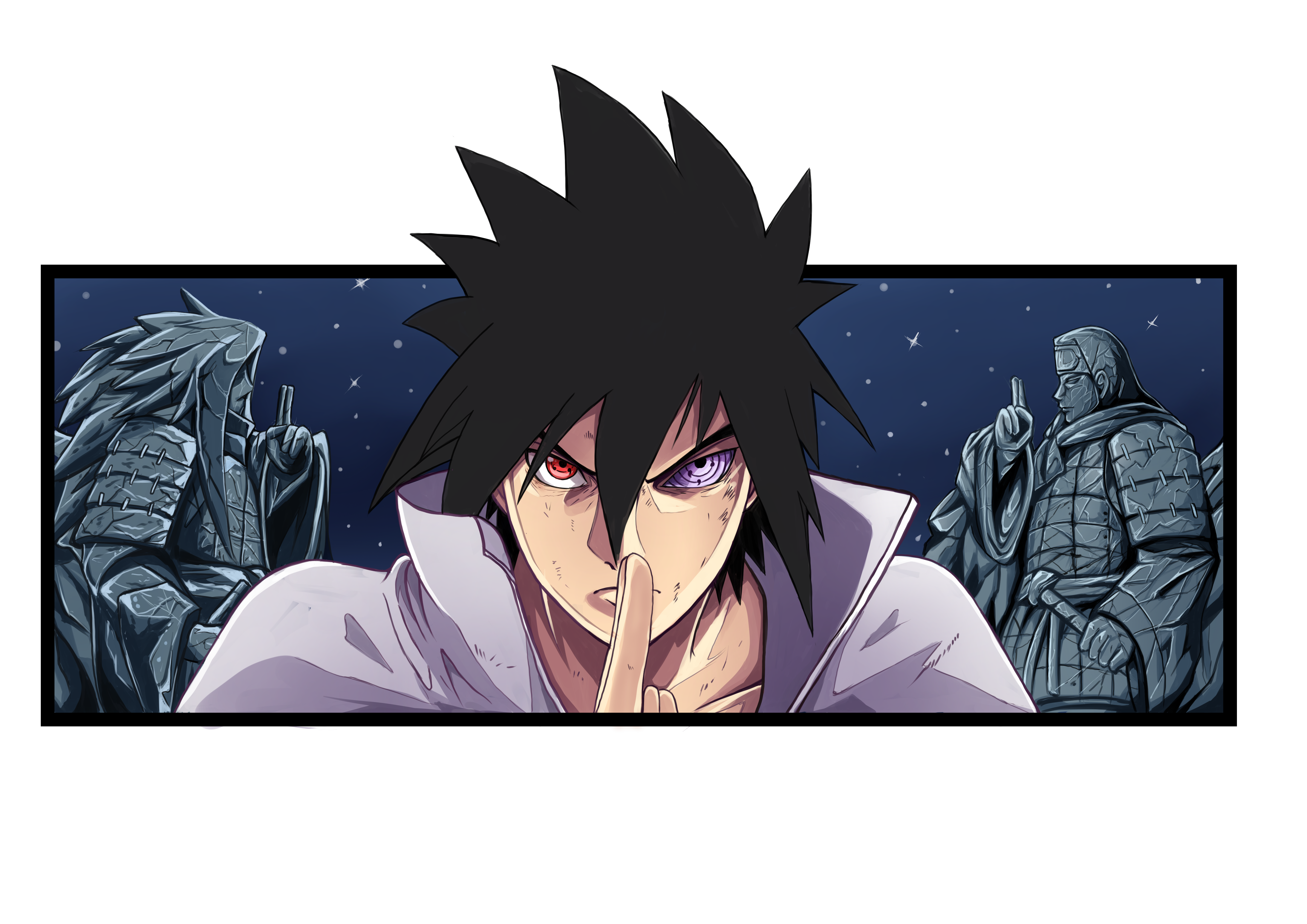 Box Logo im Naruto Style wie Supreme, Später will Orochimaru Sasukes Körper übernehmen, doch gelingt es diesem, das Jutsu von Orochimaru mit seinem Sharingan zu kopieren. Bei diesem Jutsu werden Anwender und Opfer in eine andere Dimension geschickt, und dort beginnt dann der Anwender, sein Opfer mit Schlangen aufzufressen, um so dessen Körper zu übernehmen. Durch das Kopieren des Jutsus ist Sasuke in der Lage, Orochimaru aufzufressen, und danach die ganze Dimension. So hält er Orochimaru in dieser D