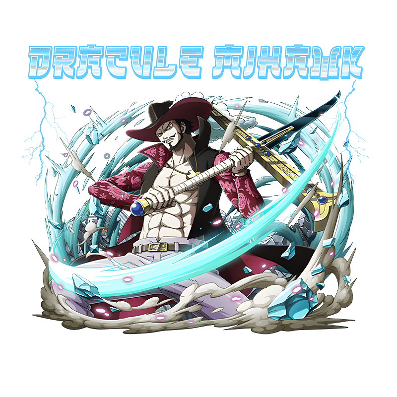 Dracule Mihawk Front- Backprint x One Piece x Organic Sweatshirt Premium