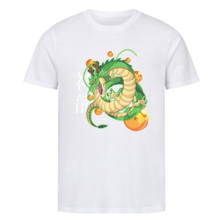 Shenlong / DBZ / Exklusive Anime-Kollektion /  Basic Organic Premium Shirt Shenron (神龍シェンロン Shenron, lit. "God/Divine Dragon"), also known as Shen Long, is a magical Dragon from the Dragon Ball franchise. In the English dub of Dragon Ball, he is mostly called the "Eternal Dragon" and, in the early Harmony Gold dub from the 1980s, he is known as the "Dragon God