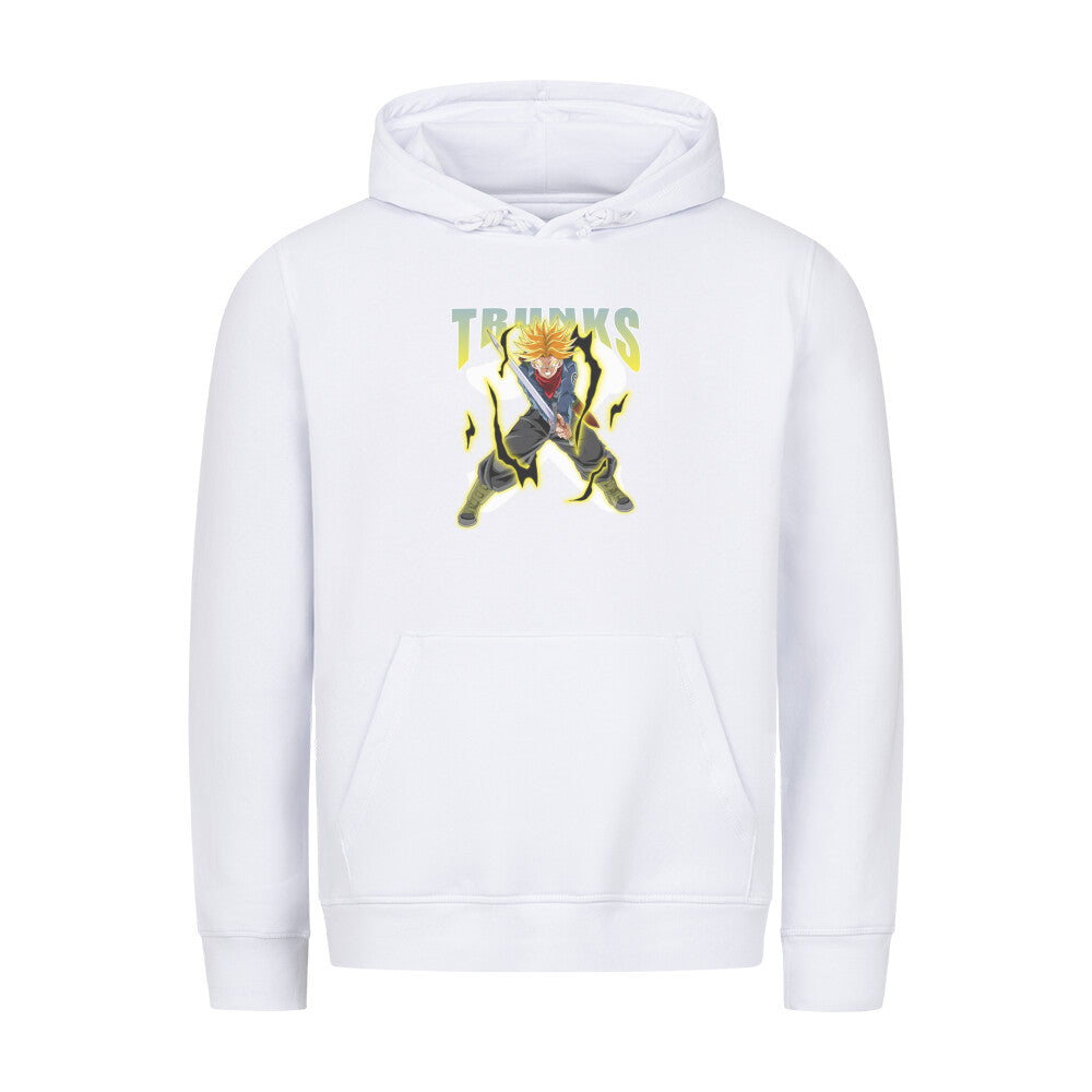 Trunks Future / DBZ / Exclusive Anime-Collection /  Organic Basic Hoodie Premium Trunks (トランクス Torankusu) is a Human-type Earthling/Saiyan hybrid, the firstborn child and only son of Vegeta and Bulma[5][6] and the older brother of Bulla