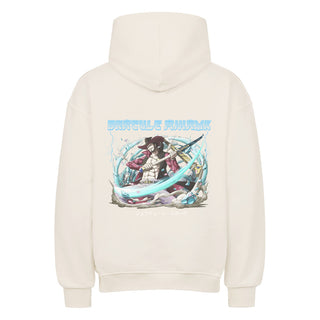 Dracule Mihawk Front- Backprint x One Piece x Oversized Hoodie Premium Although Mihawk is normally passive when dealing with others, he can come off as rather blunt and cold at times. When Perona was crying over Moria