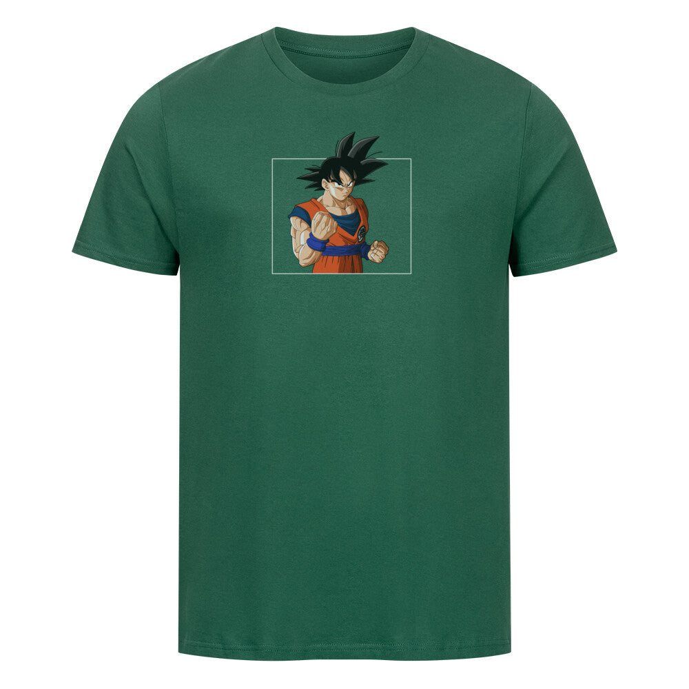 Son Goku / Drunken Master / Naruto / Premium Organic Basic Shirt Goku is pure of heart, possessing no negative feelings or thoughts. He is highly loyal to his friends and family and is extremely protective of them as a result. He loves them very much that he is willing to sacrifice himself to save others as he did against Raditz and Cell. He strongly believes in repaying debts