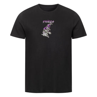Frieza  x DBZ x Premium Organic Basic Shirt His name is a rephrase of "freezer". Akira Toriyama however envisioned a fridge when creating him, and so all of his underlings are named after items you would find in a fridge.  According to Akira Toriyama, Frieza