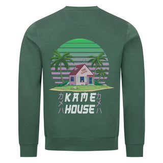 Kame House / DBZ /  Premium Organic Sweatshirt  Relocations Kame House DB Ep 16 002 The capsulized Kame House  Kame House appears to be a prefabricated building, as it can be capsulized and relocated with ease. When Goku and Krillin begin their training under Roshi, he places the house inside a capsule and moves it to a larger island. Some time after the 21st World Martial Arts Tournament takes place, Kame House is apparently moved back to its original location.