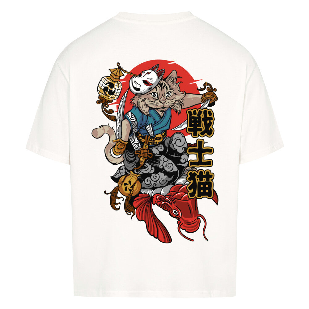 Lässiges weißes Oversize Shirt mit Chachamaru-Print aus Demon Slayer, angenehm und leicht, für alle Geschlechter geeignet, ideal für Freizeit und Fan-Treffen.